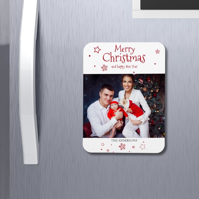 Merry Christmas Holiday Photo Magnet (Creator Uploaded)