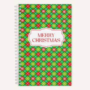 Merry Christmas Holiday Plaid Notebook
