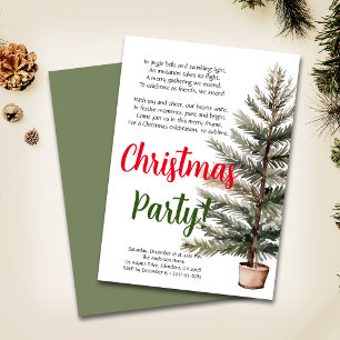 Merry Christmas Holiday Poem Party Invitation