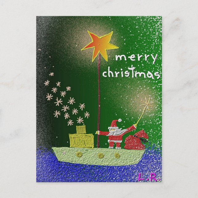 Merry christmas holiday postcard (Front)