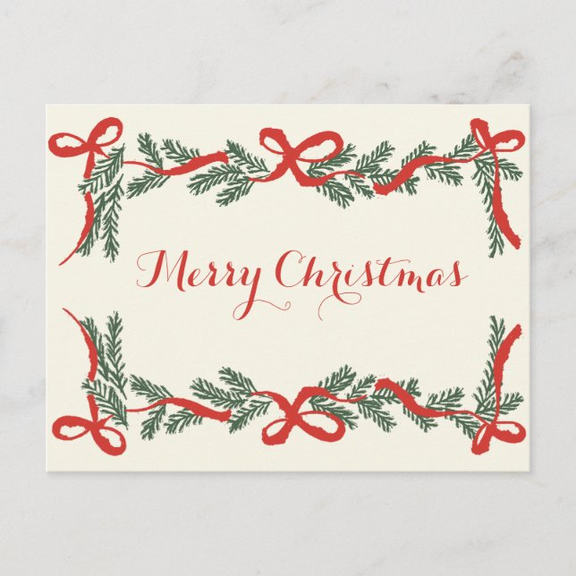 Merry christmas holiday postcard (Front)