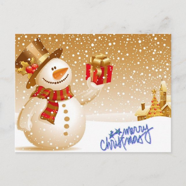 merry christmas holiday postcard (Front)