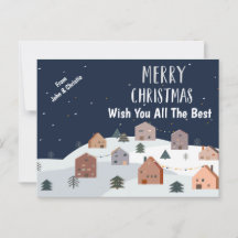 Merry Christmas Holiday Postcard Design Template