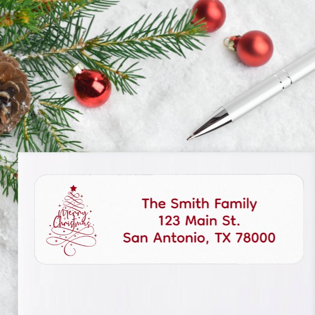 Merry Christmas Holiday Return Address (Merry Christmas Return Address Sticker)