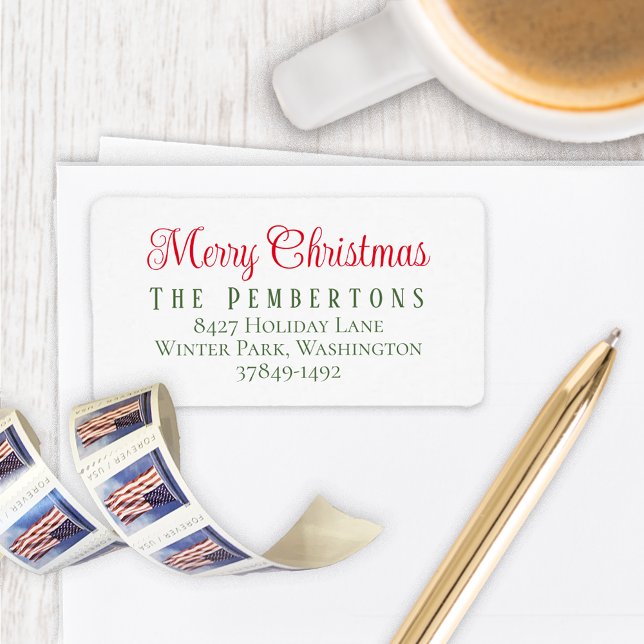 Merry Christmas Holiday Return Address Label (Creator Uploaded)