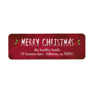 Merry Christmas Holiday Return Address Labels