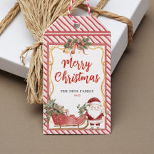 Merry Christmas Holiday Santa Sleigh Candy Cane