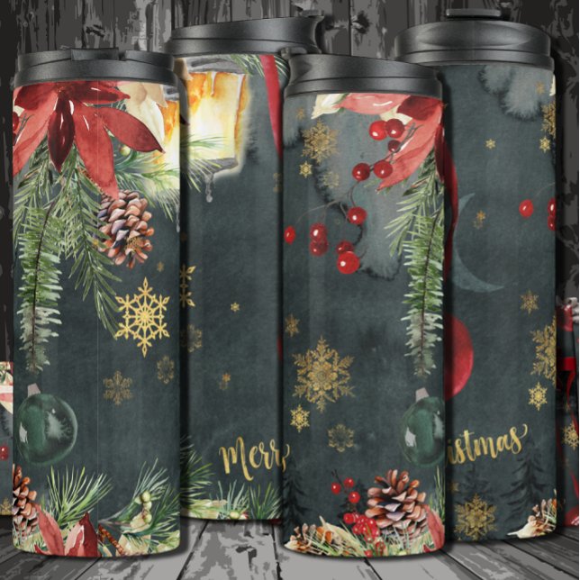 Merry Christmas Holiday Splendour  Thermal Tumbler (Creator Uploaded)