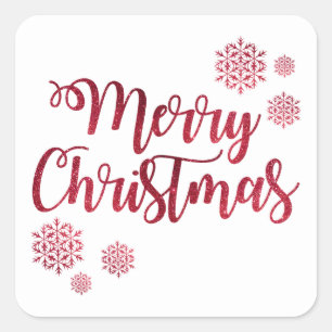 Merry Christmas Holiday Square Sticker