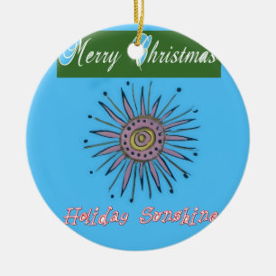 Merry Christmas Holiday Sunshine Collection Ceramic Tree Decoration