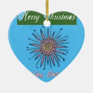 Merry Christmas Holiday Sunshine Collection Ceramic Tree Decoration