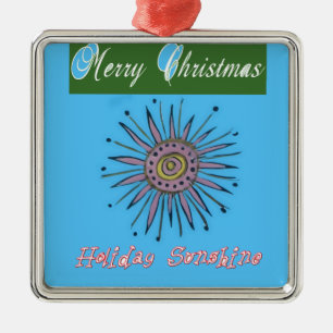 Merry Christmas Holiday Sunshine Collection Metal Tree Decoration