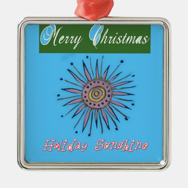 Merry Christmas Holiday Sunshine Collection Metal Tree Decoration (Front)