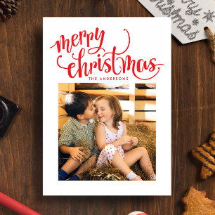 Merry Christmas Holiday Swirl Photo Card