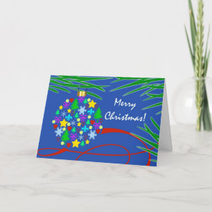 Merry Christmas, Holiday Symbols Ornament Card