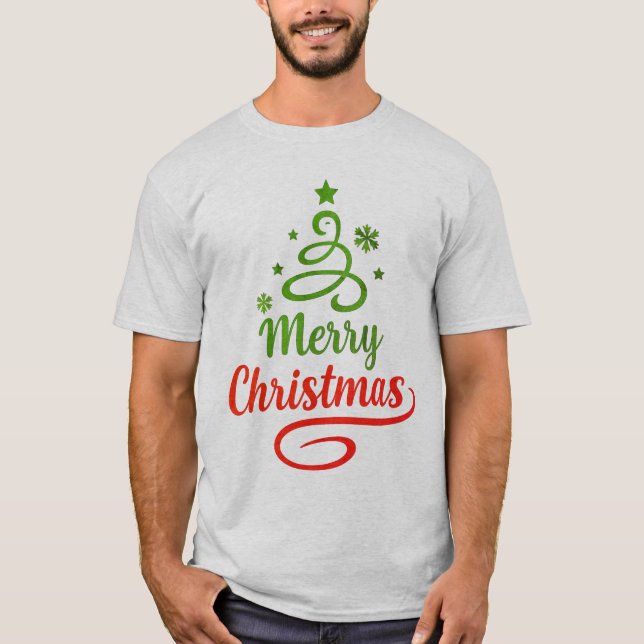 🎄 Merry Christmas Holiday Tee – Customisable Free (Front)