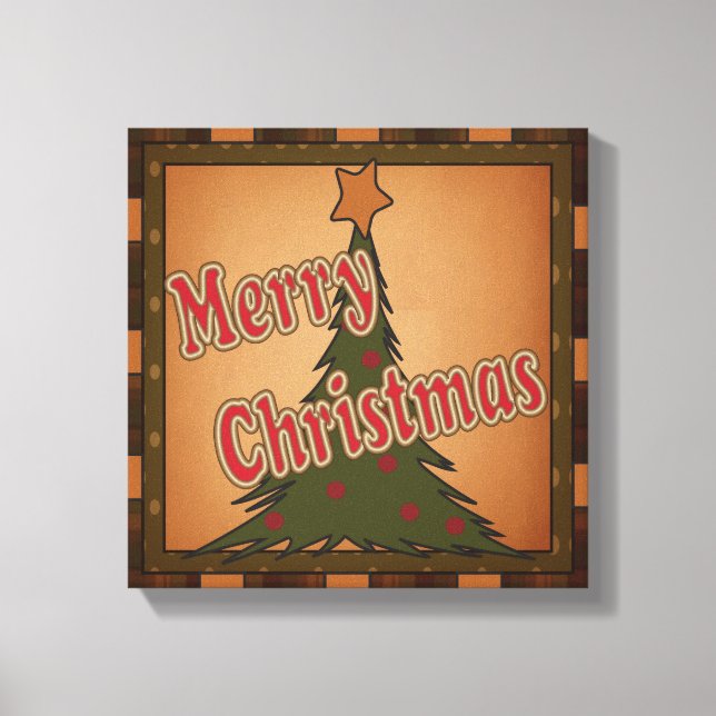 Merry Christmas Holiday Tree Canvas Print (Front)