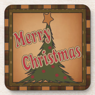 Merry Christmas Holiday Tree Coaster