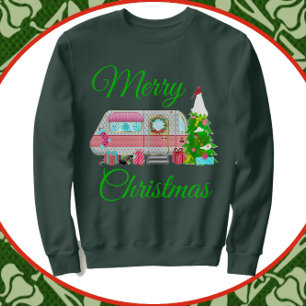 Merry Christmas Holiday Vintage Camper Trailer Sweatshirt
