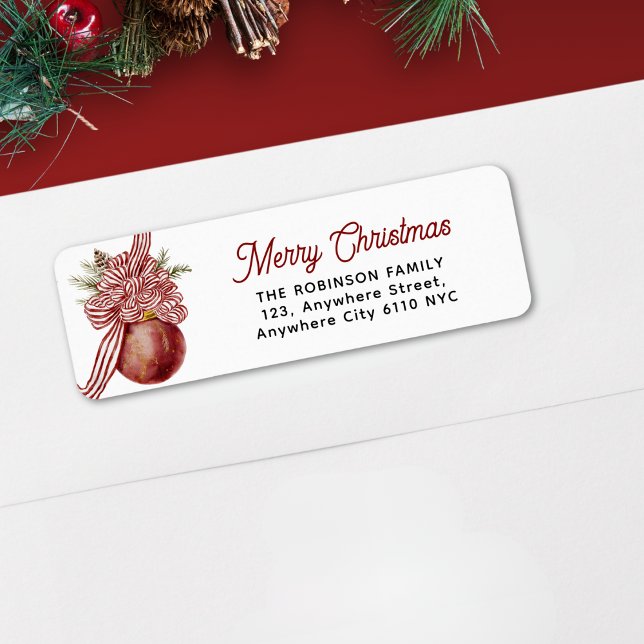 Merry Christmas Holiday Watercolor Red Ornament (Creator Uploaded)