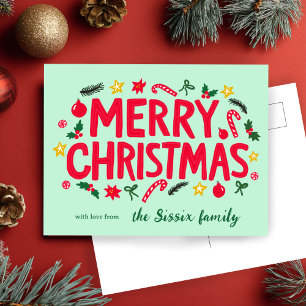MERRY CHRISTMAS Holiday Xmas CUSTOM Postcard