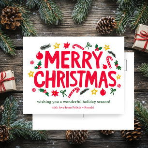 MERRY CHRISTMAS Holiday Xmas CUSTOM Postcard