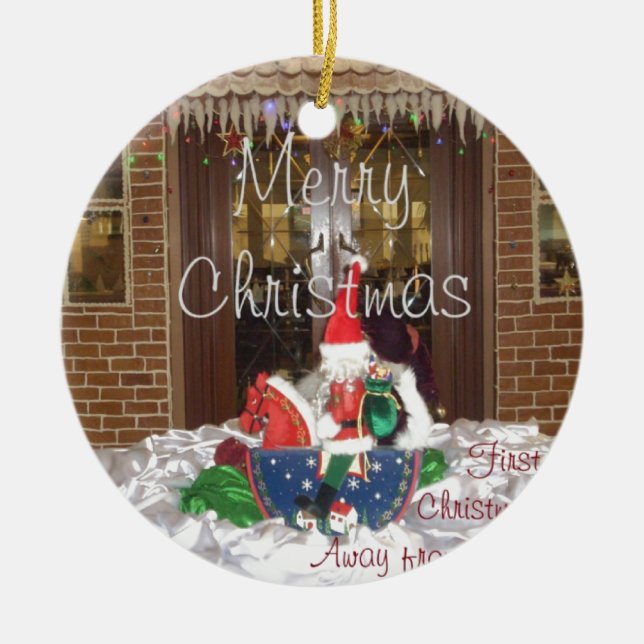 Merry Christmas Holidays Away from Home Collection Ceramic Tree Decoration (Front)