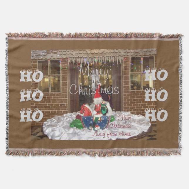 Merry Christmas Holidays Away from Home Collection Throw Blanket (Front)