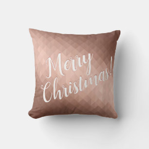 Merry Christmas holidays rose gold chic metallic Cushion