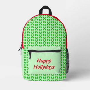 Merry Christmas Holly Custom Printed Backpack