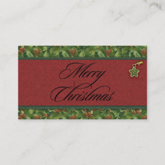 Merry Christmas Holly Enclosure Card