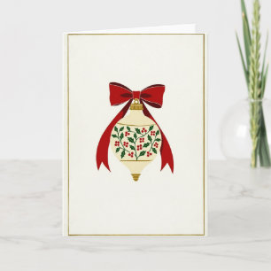 Merry Christmas Holly Ornament Card