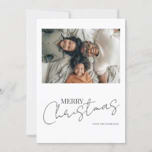 Merry Christmas Holly Photo Card