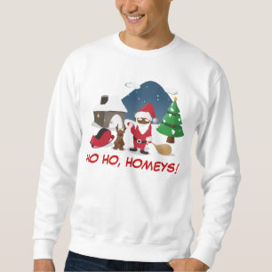 Merry Christmas Homeboys: Black Santa & Blingin' Sweatshirt