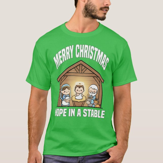 MERRY CHRISTMAS HOPE IN A STABLE Ba boy T-Shirt (Front)