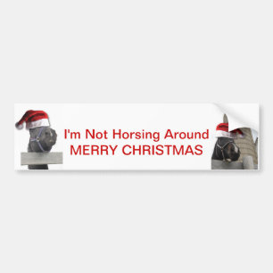 Merry Christmas Horse Bumper Sticker