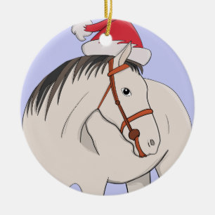 Merry Christmas Horse Ceramic Tree Decoration