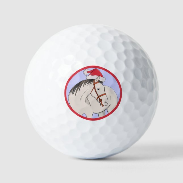 Merry Christmas Horse Golf Balls (Front)