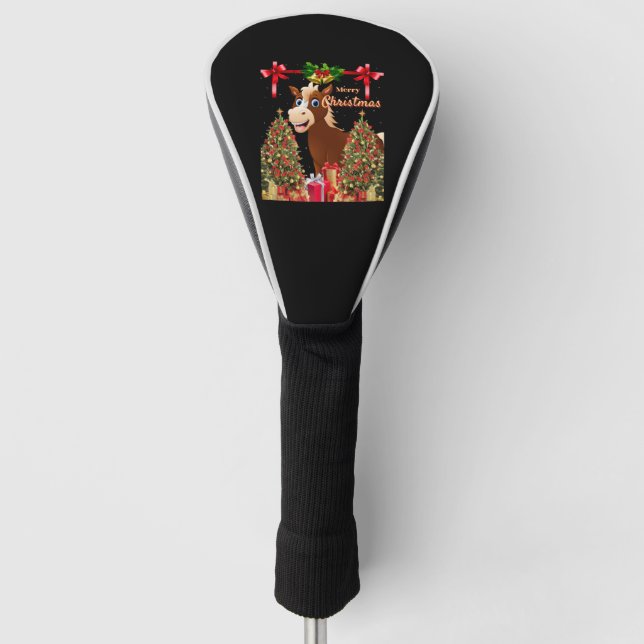 Merry Christmas Horse  Golf Head Cover (Front)