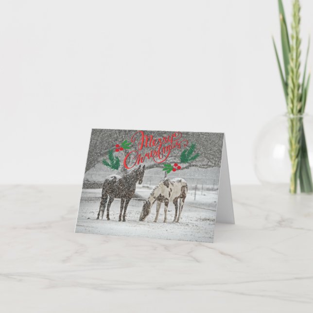 Merry Christmas Horse Lover Card (Front)