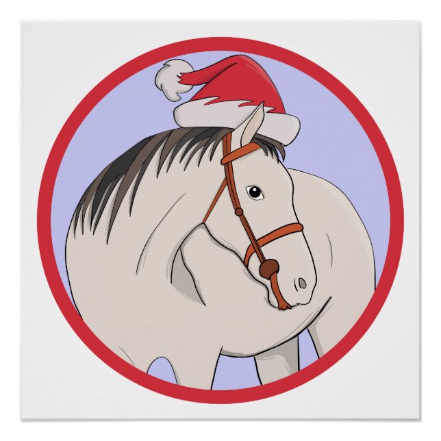 Merry Christmas Horse Poster (Front)