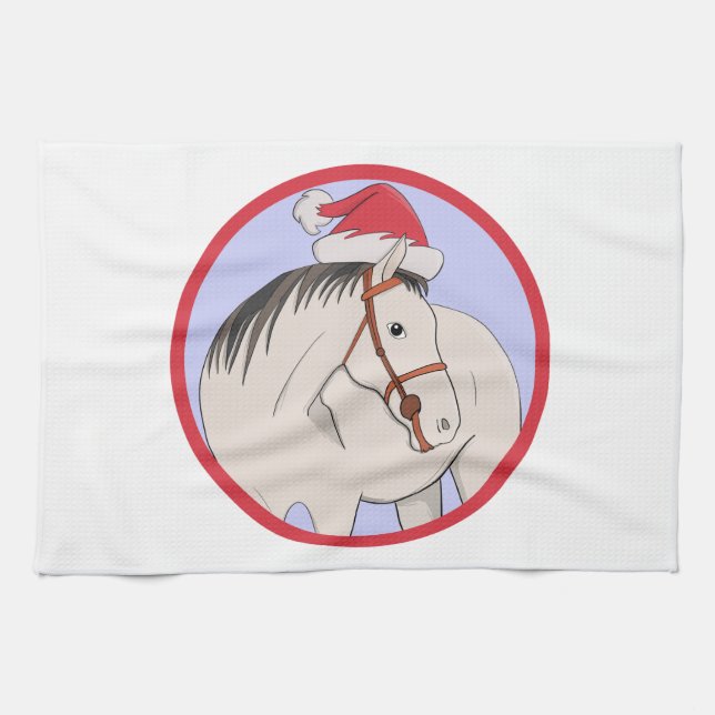Merry Christmas Horse Tea Towel (Horizontal)