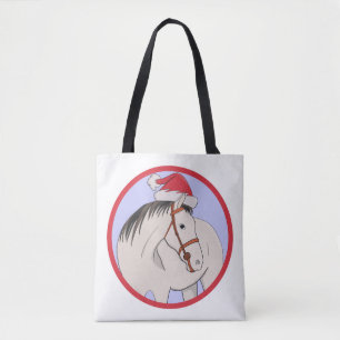 Merry Christmas Horse Tote Bag