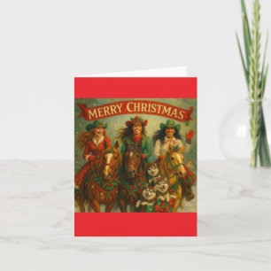 Merry Christmas Horses and Friends Card