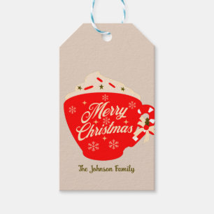 Merry Christmas Hot Chocolate Tan Gift Tags