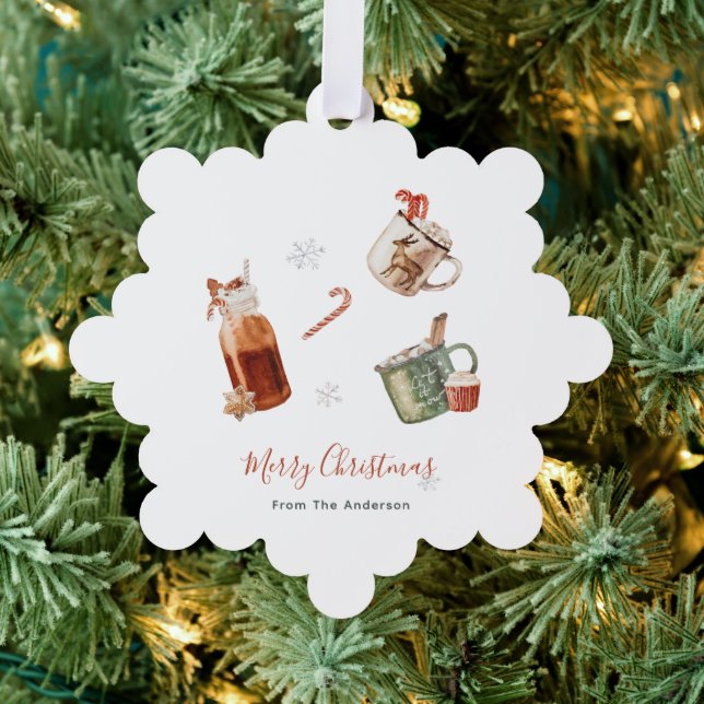 Merry Christmas Hot Chocolate  Tree Decoration Card (Insitu (Tree))