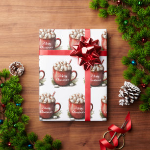 Merry Christmas Hot Chocolate Wrapping Paper