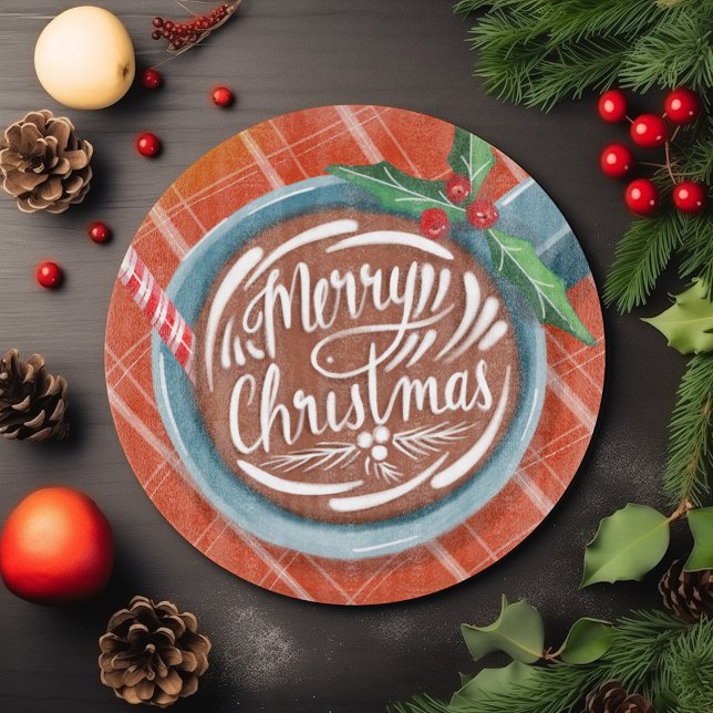 Merry Christmas hot cocoa Cosy Holiday Cutting Board (Creator Uploaded)