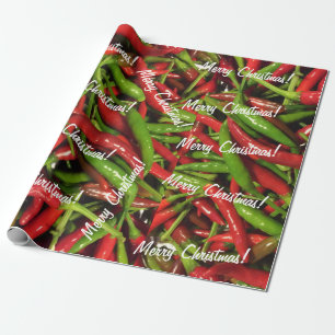 Merry Christmas! Hot Peppers Wrapping Paper