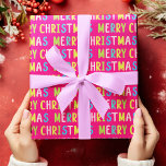 Merry Christmas Hot Pink Background Wrapping Paper<br><div class="desc">Merry Christmas Hot Pink Background: Fun,  colourful,  and happy pattern that anyone would love to receive.

©️ Rosemarie Guieb</div>